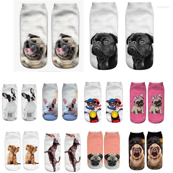 Calzini da donna Divertenti cartoni animati 3D stampa di cani Caviglia bassa stampata Ankel corto per uomo Estate Primavera Dropship Animal Sox