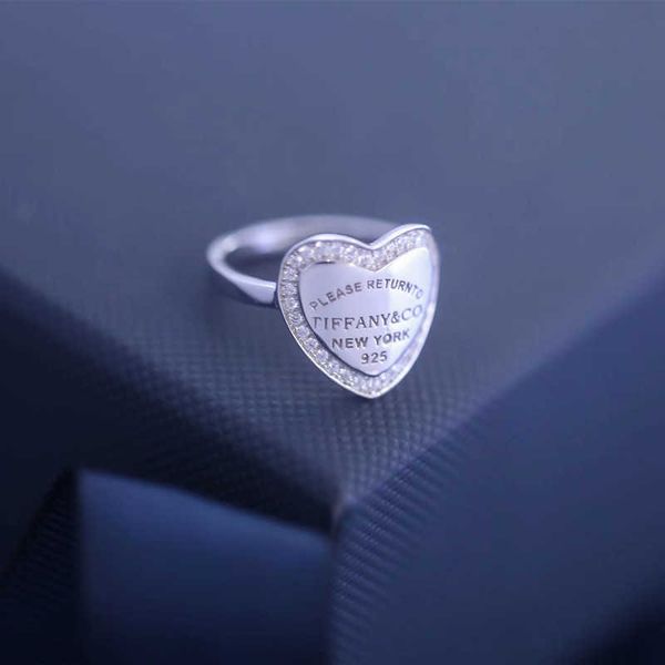 Tiff anel designer jóias de luxo moda jóias s925 prata esterlina borda amor pequeno design personalidade presente namorada acessório