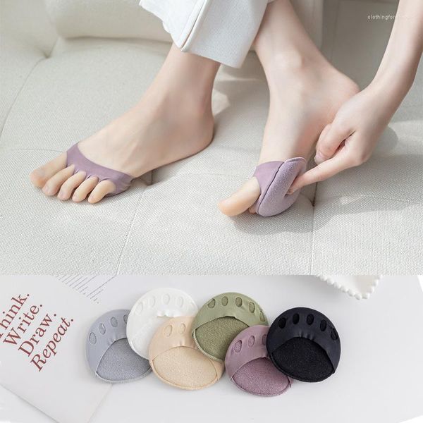 Frauen Socken Frauen Fuß Fünf-Finger Sommer Split-Toe Unsichtbare Schuhe Mit Hohen Absätzen Schwamm Pad F