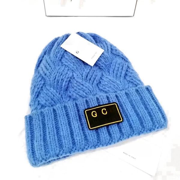 Lüks Marka Tasarımcı Kalın Çizgi Örme Şapka Pamuk Sıcak Kış Tercih Edilen Asil Cömert Moda G Ev Desenli