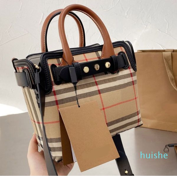 2023 Borse Tote Borse da donna stile Inghilterra Borse con chiusura a cerniera Borsa con tracolla rimovibile