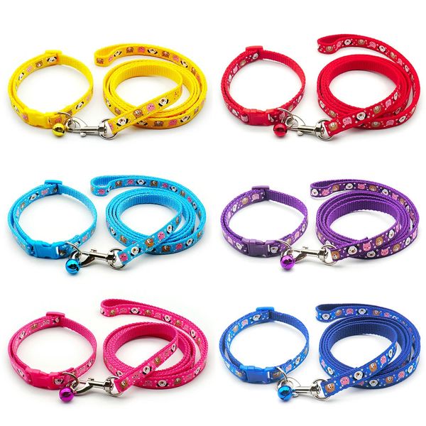 Collari per gatti Guinzagli 24 set Pettorina per cani con guinzaglio Cucciolo di gatto Colori regolabili Scegli collari a catena Giocattolo interattivo Forniture per animali Accessori 231009