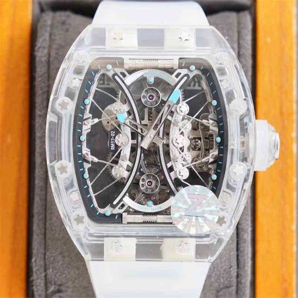 Orologio svizzero di lusso Richas Miers ZF Factory Tourbillon Movimento automatico Business Leisure Rm53-02 Macchinari Custodia in vetro da neve Mulino a nastro