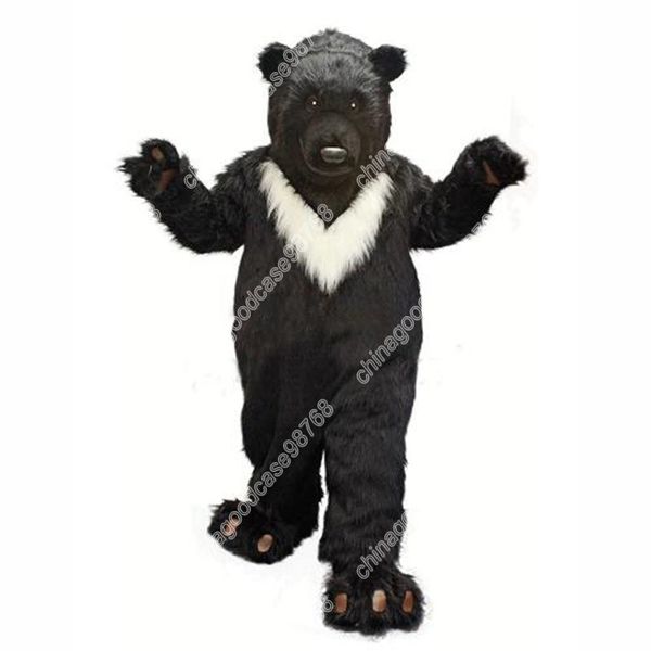 2024 venda quente grande urso preto mascote traje anime carnaval desempenho vestuário anúncio vestido