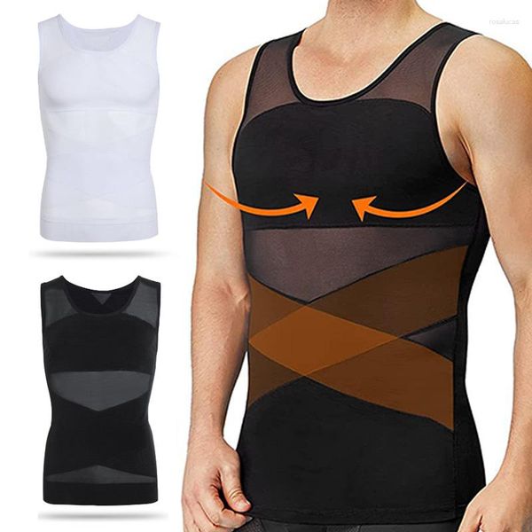 Herren Body Shapers Kompressionsshirt für Shaper Schlankheitsweste Enge Bauchunterwäsche Tanktop