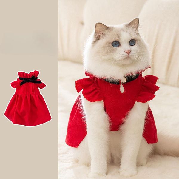 Costumi per gatti Autunno e inverno Stile principessa Abito retrò Cani Celebrazione Natale Abiti per animali domestici