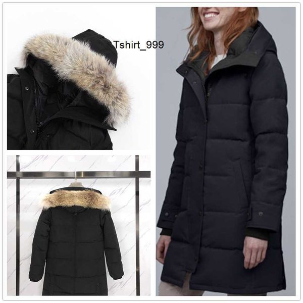 Damen Winter Outdoor Freizeit Sport Daunenjacke weiße Ente winddicht Parker lange Lederkragen Mütze warm echtes Wolfsfell stilvoller Designer klassischer Abenteuermantel XSQE