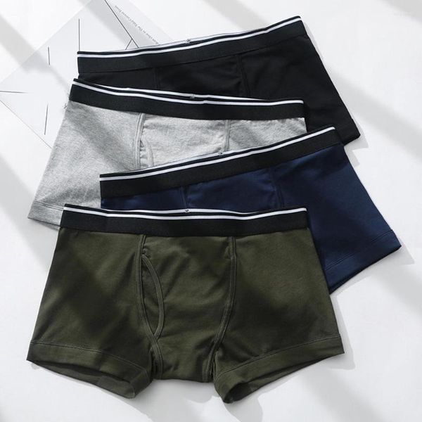 Mutande Uomo Boxer Intimo Aperto Davanti Sexy U Borsa Convessa Tronchi Pantaloncini Morbidi Mutandine Solida Elasticità