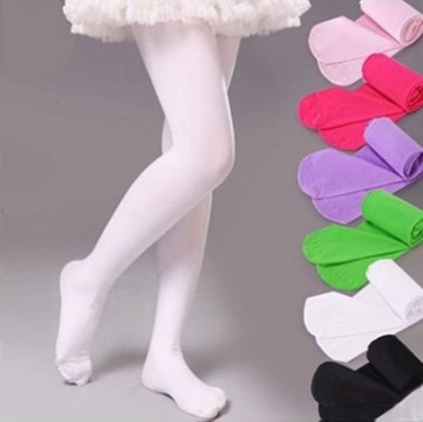 Crianças de calça de dança de balé de meia -calça para meninas estocando crianças Velvet Solid White Pantyhose Girls Tights