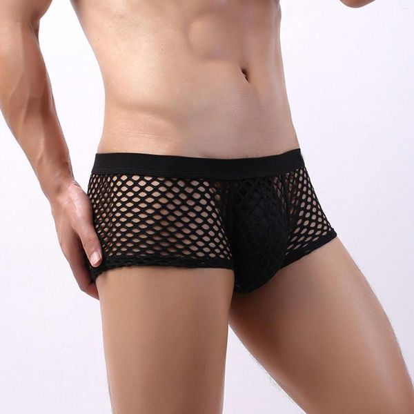 Mutande Intimo da uomo Giapponese Big Mesh Sexy U Pantaloncini ritagliati trasparenti Boxer per uomo