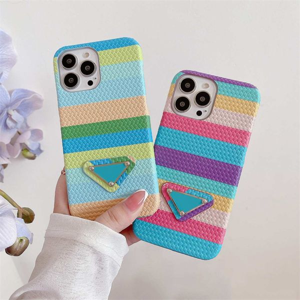 iPhone 15 Pro Max Phone Cases Designer Luxo Colorido iPhone Capa Moda Casual Trendy Rainbow Phonecase para 14 13 12 11 Pro Max