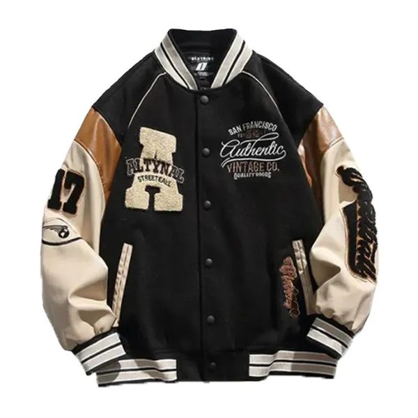 Herrenjacken Koreanische Version von Trendy Street Herrenjacke Lose beflockte bestickte Jacke Übergroße Baseballjacke Frühling Herbst Paarkleidung 231007