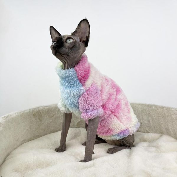 Trajes de gato inverno esfinge gatos roupas de algodão gatinhos macacão roupas quentes para sphynx pet mais veludo espessamento devonrex ragdoll