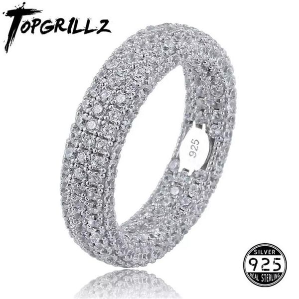 Hochwertiger 925er Sterlingsilber-Stempelring voller Iced Out-Zirkonia für Herren und Damen, Verlobungsringe, Charm-Schmuck für Geschenke 211012223k