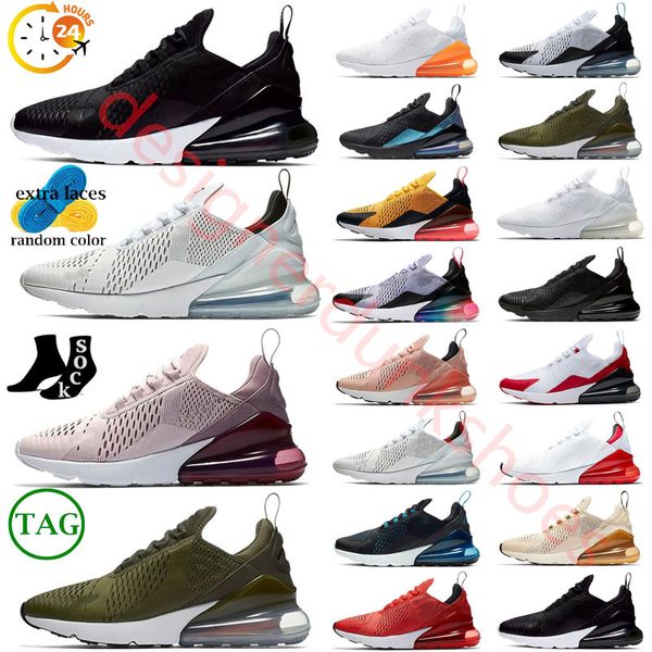 2024 Big size 49 Max 270 Scarpe casual Uomo Donna 270s React Triple Nero Bianco Royal Bred Be True Metallic Gold Barely Rose Olive Light Soft Pink Midnight Navy Sneakers