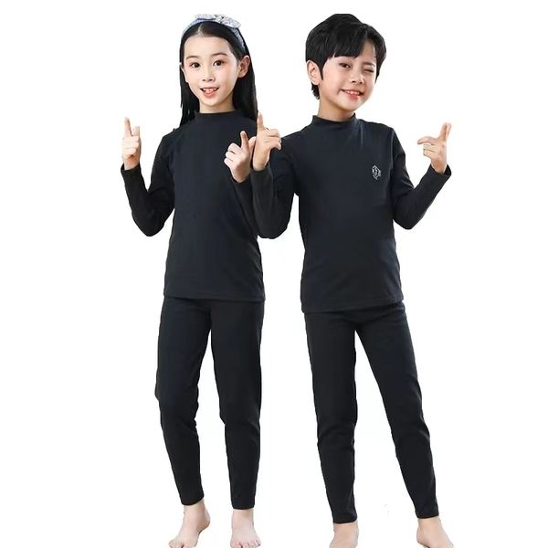 Conjuntos de roupas outono inverno roupa interior térmica terno meninas meninos pijama bebê sem traço quente sleepwear doces cores crianças roupas 231007