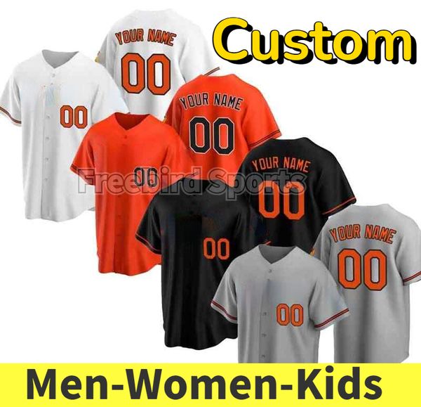 Camisa de beisebol personalizada Black City Connect 31 Cedric Mullins Cal Ripken Jr. Ryan Mountcastle Brooks Robinson Jorge Mateo Anthony Santander Gunnar Henderson laranja