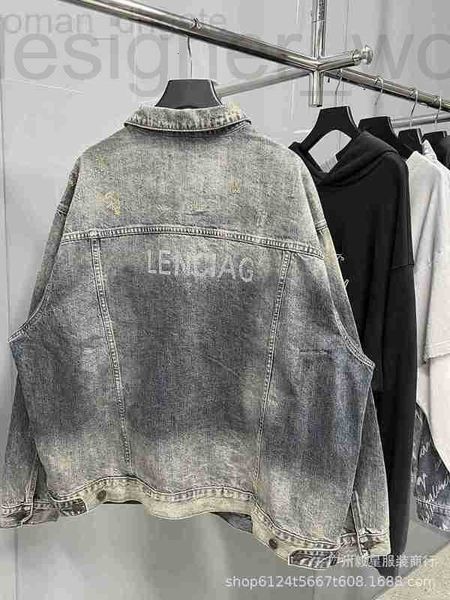 Erkek Ceketler Tasarımcı Tasarımcı Sonbahar/Kış 24 Yeni Arka Sıcak Elmas Mektubu Denim Ceket Ceket Moda Markası Unisex Paris U0IZ I89W