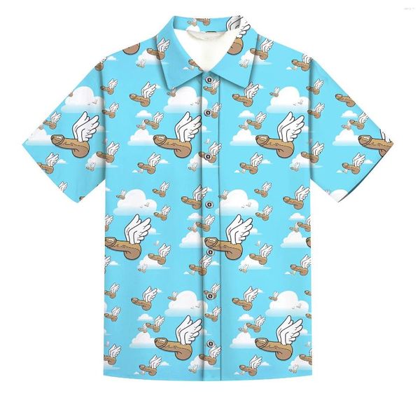 Camicie casual da uomo Camicia hawaiana da uomo Stampa divertente 3D Abbigliamento estivo Modello di moda Top a manica corta Streetwear T-shirt oversize