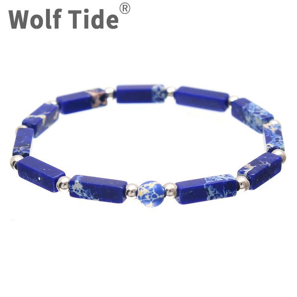 2024 nova simples pedra natural cubo bola listrado frisado pulseira feminina artesanato ornamento pulseiras elásticas para melhores amigos acessórios boêmios