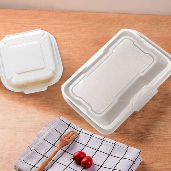 Compartimento Eco-friendly Clamshell Box Descartável MFPP plástico takeaway Alimentos Articulados Caixa de cachorro-quente Caixa de hambúrguerRecipientes embalagens comestíveis