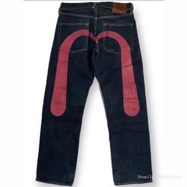 Herren Jeans American High Street Harajuku Hip Hop 2023 M Print Straight Tube Loose Fit Y2K Hosen Designer Kleidung 231009