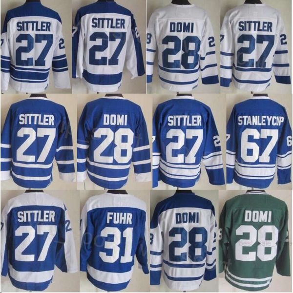 CCM Hokey Retro 31 Grant Fuhr Forma 75. Yıldönümü Emekli 67 Stanleycup 27 Darryl Sittler 28 Tie Domi 13 Mats Sundin Vintage Classic All Dikişli Saf Pamuk