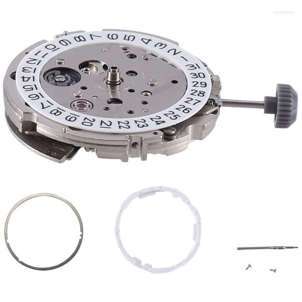 Kits de reparo de relógio 1 peça 8215 movimento 21 joias mecânico automático 3 horas metal prateado de alta precisão
