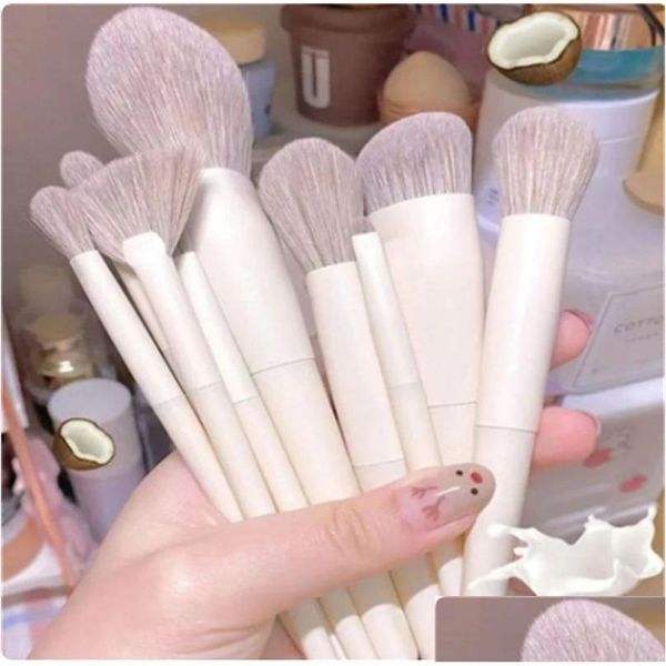 Pincéis de maquiagem 13 unidades de pincéis de maquiagem macios e fofos definidos para cosméticos base blush pó sombra kabuki pincel de mistura ferramenta de beleza Oti3G