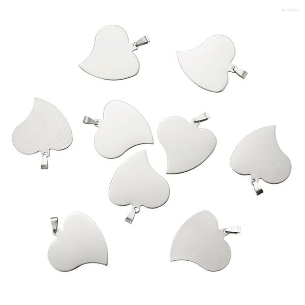 Colares de pingente 50 pcs 201 aço inoxidável coração carimbo em branco tag pingentes para fazer jóias diy pulseira criativa colar artesanato decoração