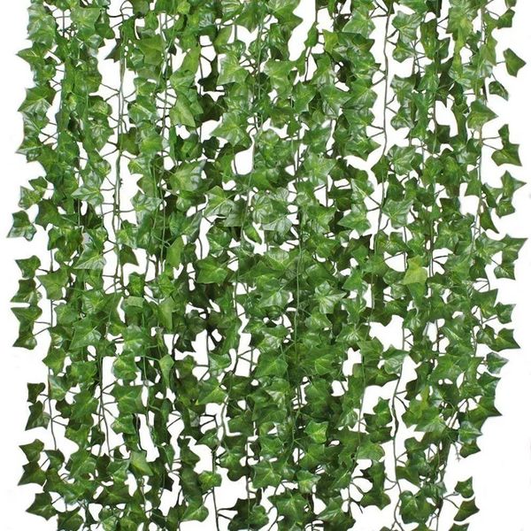 Рождественские украшения 1 шт. 210 см зеленый шелк искусственные подвесные рождественские гирлянды растения виноградные листья Diy дома свадьба ванная комната украшение сада 231009