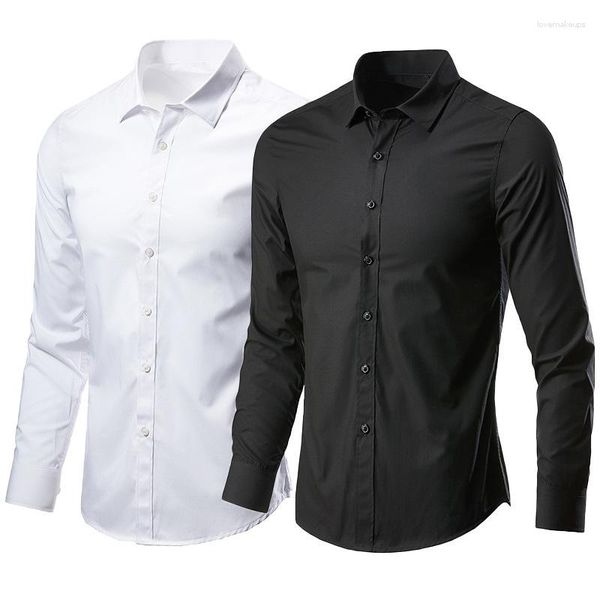 Camicie casual da uomo Camicia bianca Manica lunga Abito da lavoro non stirato Abito da lavoro professionale versione coreana slim fit