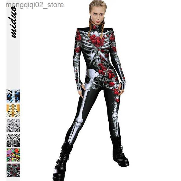 Tema traje 3d rosa impressão assustador cosplay roupas sexy feminino cosplay fantasia roupas esqueleto macacões menina assustador vem para festa de halloween q231010