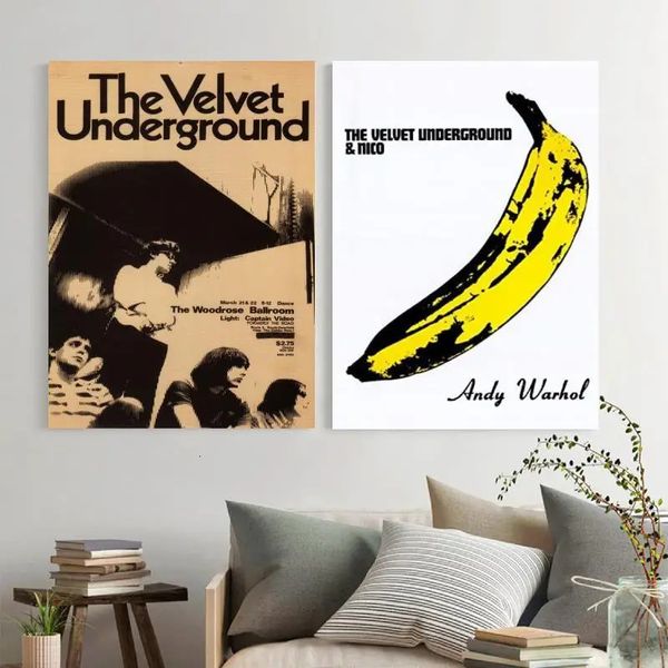 Dipinti the Velvet Underground Poster artistico su tela e stampa fotografica artistica da parete Moderna decorazione per la camera da letto della famiglia Poster 231009