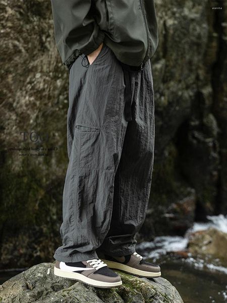 Jeans masculinos ao ar livre montanha calças casuais para outono secagem rápida e respirável escalada solta tubo reto lado