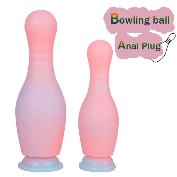 Giocattoli per adulti Enorme palla da bowling Butt plug Giocattoli del sesso anale per uomini Donne Dilatatore anale Morbido silicone Plug anale Butt plug Grande dildo BDSM Strumenti sexy 231010