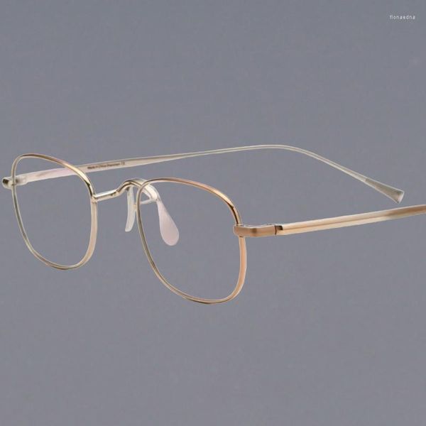Montature per occhiali da sole Occhiali da vista quadrati ultraleggeri in titanio da donna Occhiali vintage unici semplici e versatili Lenti da vista Montatura per occhiali