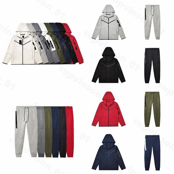 Tracksuits grossos calças de grife Mens tecnologia techfleeces Hoodies Jaquetas ternos conjuntos de treinamento de fitness Esportes Espaço Calças de Algodão Hoo244L