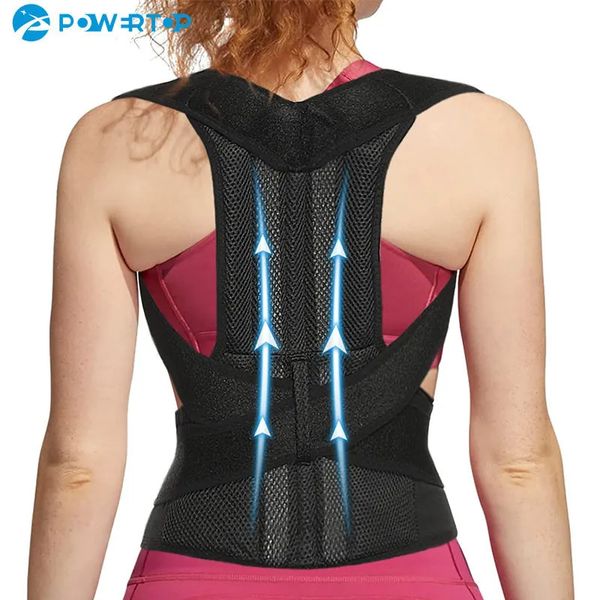 Suporte para costas cinta para mulheres homens corretor de postura melhorar postura apoio lombar ombro inferior superior alívio da dor nas costas 231010