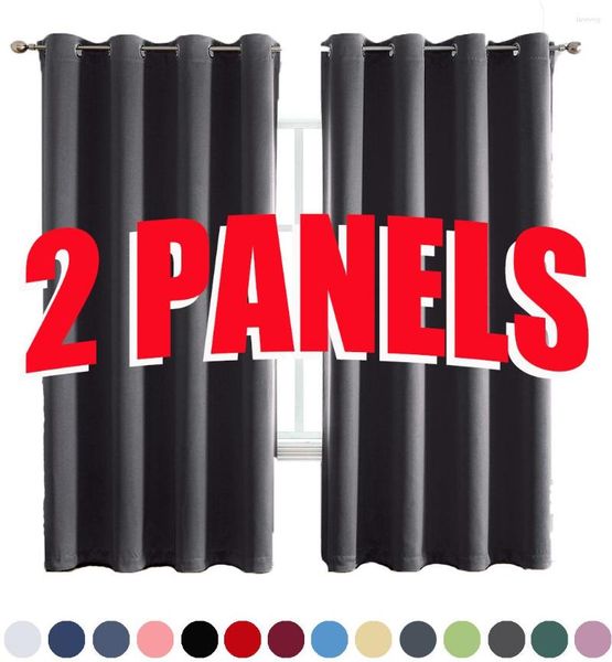 Cortina 2 painéis cortinas blackout para sala de estar isolamento térmico quarto todos os tamanhos cores personalizadas