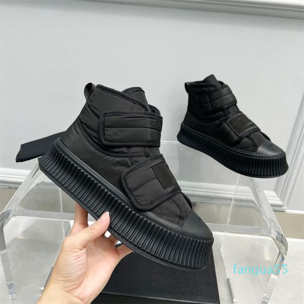 2023-Berühmte Damen Designer Stiefel Winter Neue Marke High Top Winter Stiefel Echtes Leder Runde Kappe Dicke Sohle Erhöhen Anti-rutsch und Fleece Damen Baumwolle