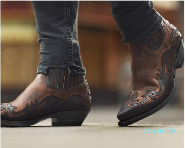 Stivali da cowboy per uomo donna taglie forti 35-48 scarpe a punta con design ricamato stivaletti da uomo