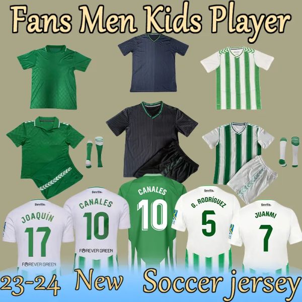 Betis 23 24 Fußball-Kits Trikots Fußball Fußball Fans Kinder Männer Erwachsene/Kinder Kit Fußball Uniform S-2XL 16-28 CANALES G.RODRIGUEZ JUANMI JOAQUIN