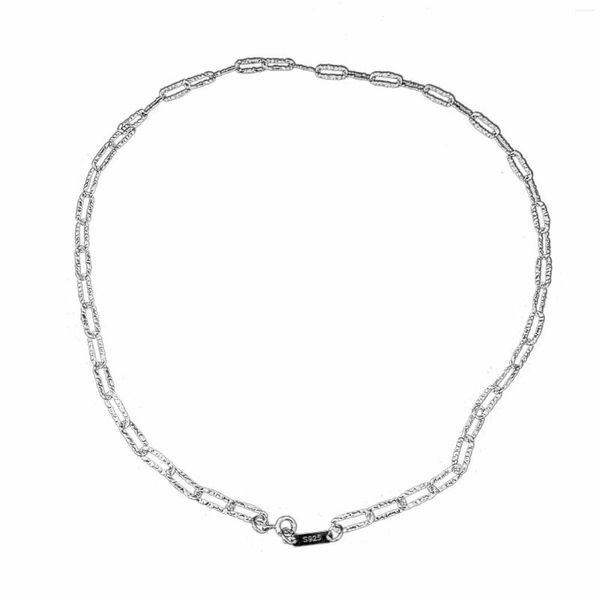 Ciondoli Han Hao Argento sterling S925Collana con clavicola con chiusura a perline con catena a forma di cuore con cielo stellato e Via Lattea