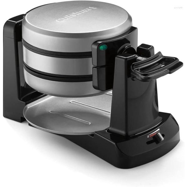 Máquinas de fazer pão WAF-F40 Double Flip Belga Waffle Maker Preto/Inox