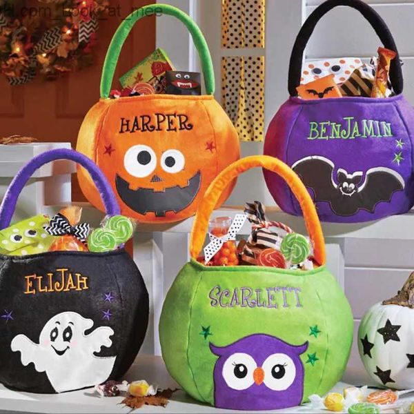 Outros suprimentos para festas de eventos Bonito Halloween portátil saco de abóbora truque ou travessura crianças saco de doces feliz dia das bruxas presente abóbora mochila bolsa de ombro Q231010