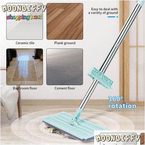 Mops Mops Flache Handwäsche Magischer Reiniger Selbstwring Mop Squeeze Haushalt Matic Dehydration Teleskopwerkzeuge für Zuhause 230810 Home Gard Dhsxz