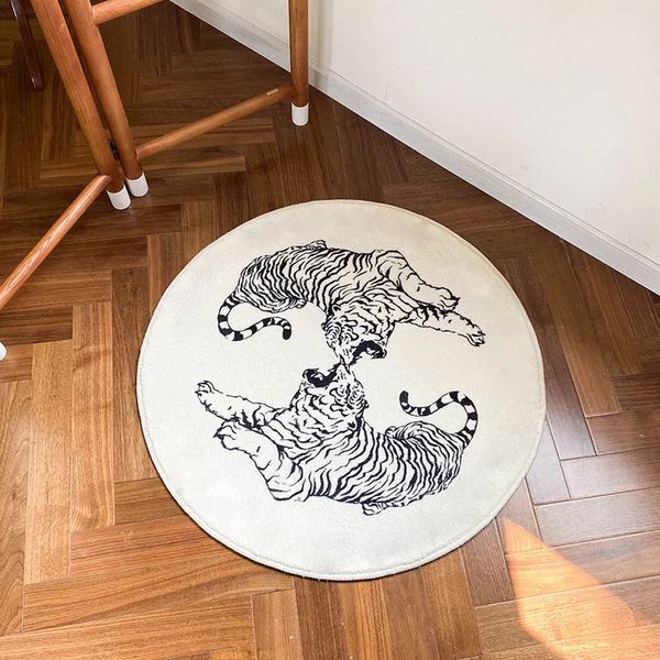 Tapetes tigre preto branco arte tapete confortável macio quarto tapetes de luxo sala estar decorativa varanda tapete alfombra 231010