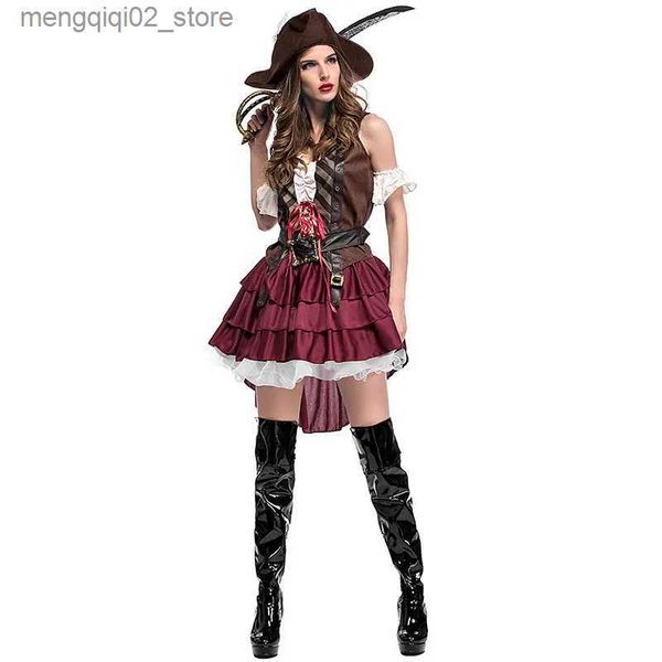 Tema Traje Cosplay Filme TV Sexy Mulheres Piratas do Caribe Vem Feminino Pirata Mulheres Halloween Carnaval Dress Up Outfits Party Q231010