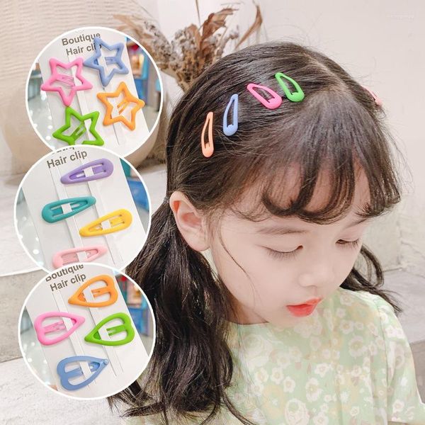 Haarschmuck, 2 Stück, einfarbig, Stern-Clips für Kinder, Mädchen, Kopfbedeckung, Legierung, Haarspangen, niedliche Glitzer-BB-Haarnadeln